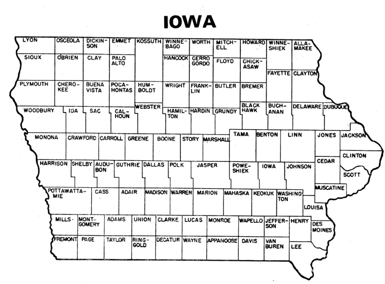 Map Of Iowa Counties With Names ~ Asyagraphics 1255